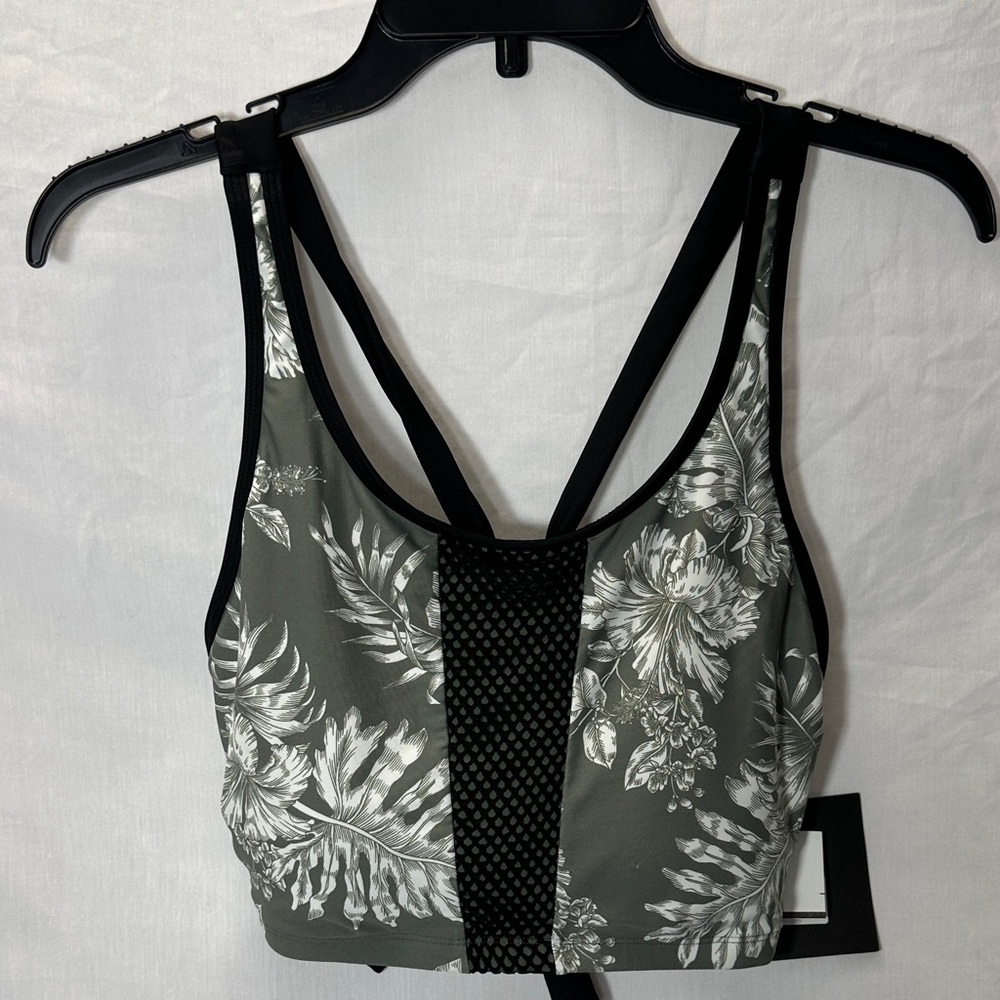 Skye Swimwear Black and Gray Floral Bikini Top